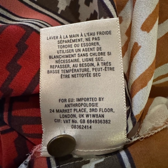 Maeve Anthropologie Ikat Rohana Aztec Popover Blouse Sz 2 Aztec Boho Relaxed Fit - Picture 4 of 10